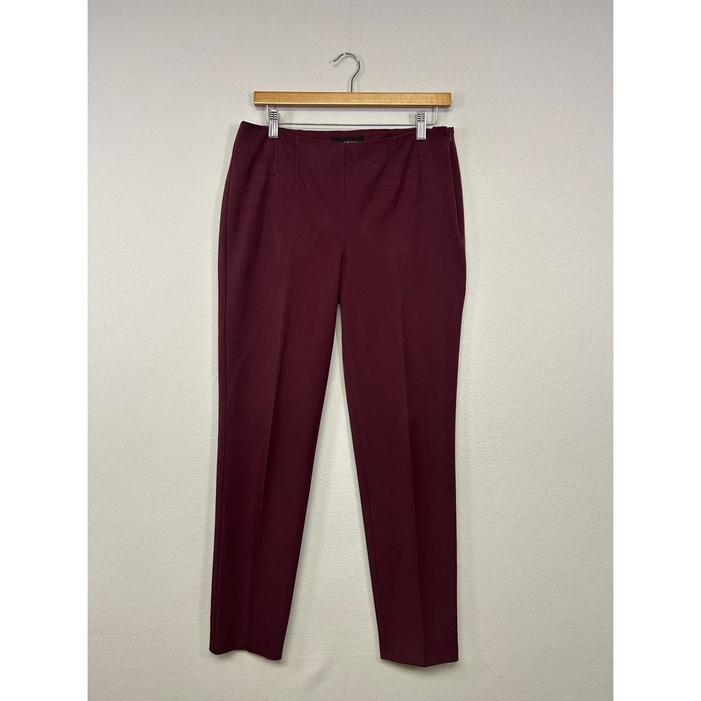 Dark Academia Talbots Womens 6 Burgundy Bi-Stretch Straight-Leg Side-Zip Pants